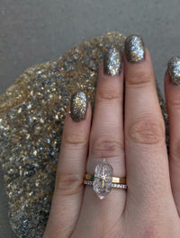 Herkimer Quartz Floating Star Ring / MADE TO ORDER