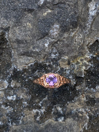 Purple Sapphire Filigree Ring - Size 7