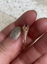 Purple Sapphire Filigree Ring - Size 7