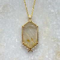 Aurora Amulet - Gold Rutilated Quartz / READY TO SHIP