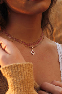 Pink Sapphire Necklace / MADE TO ORDER