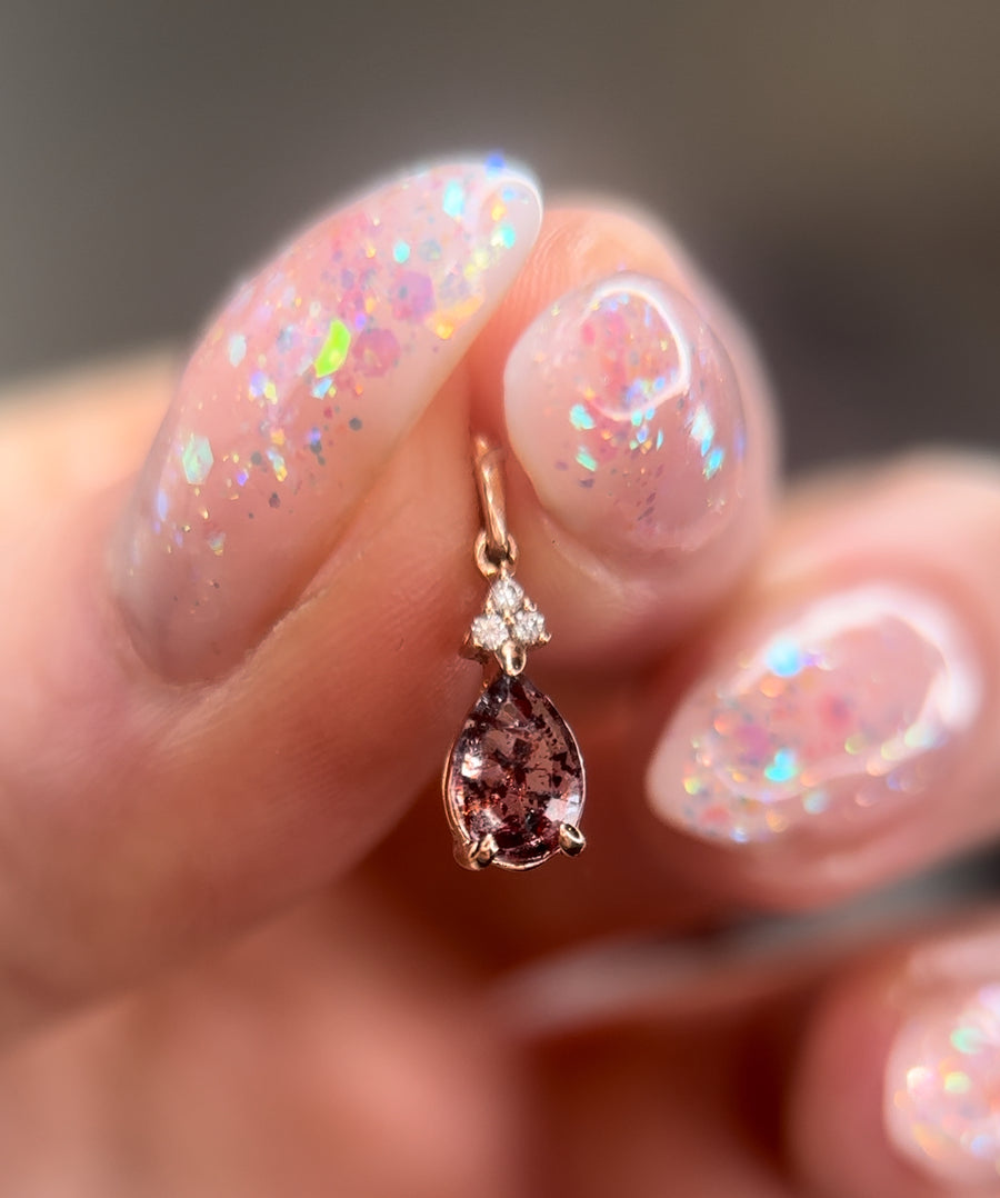 Mini Fire Quartz Diamond Necklace