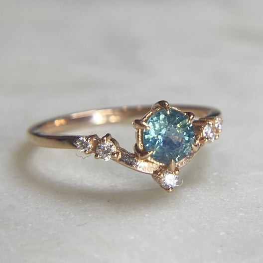 Hera Engagement Ring - Teal Sapphire