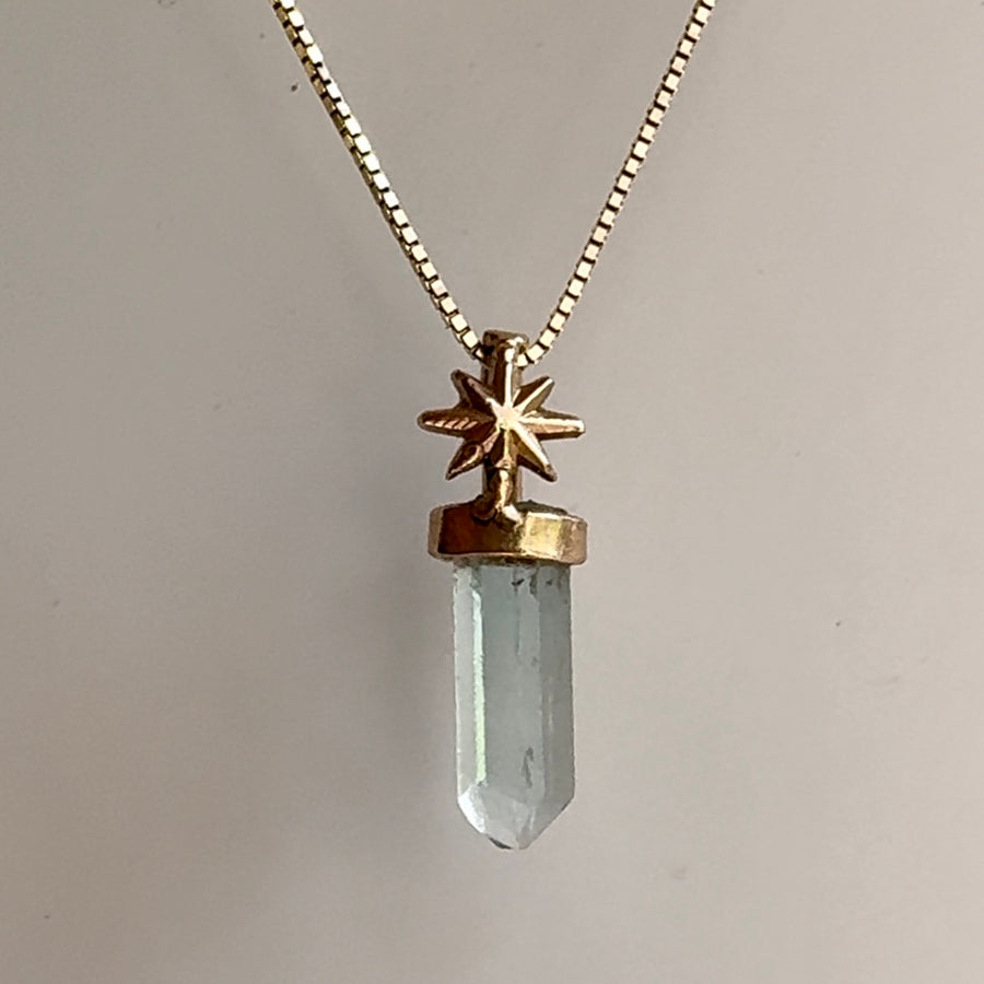 Aquamarine Star Crystal Pendant