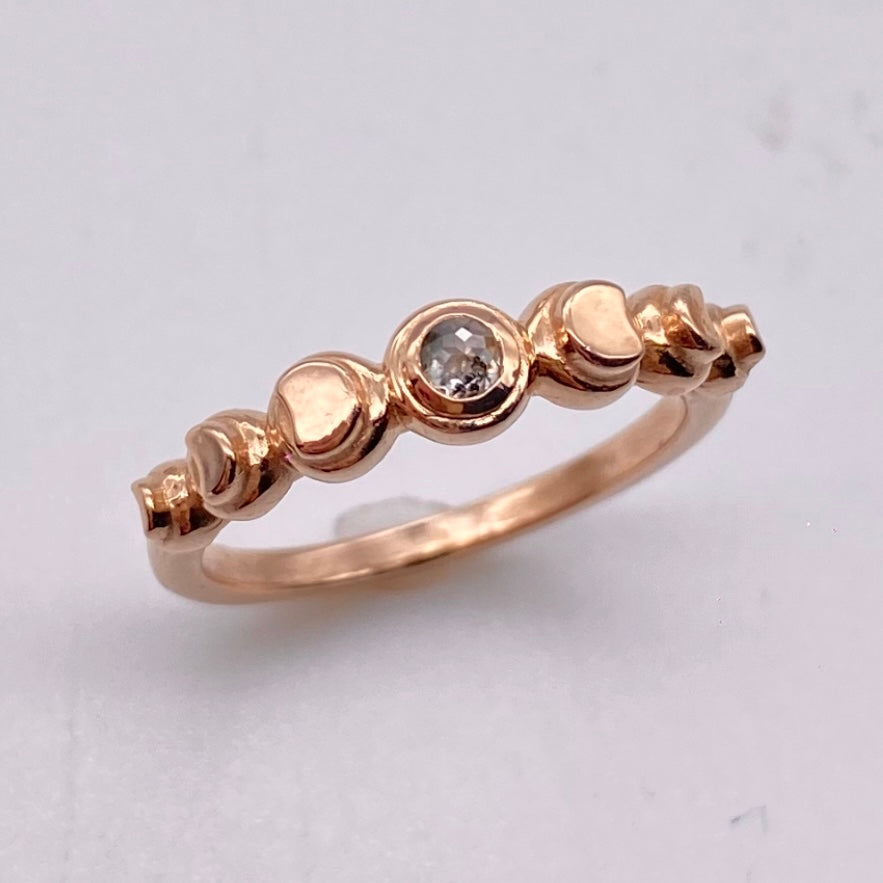 Moon Phases Ring - Diamond Rosecut
