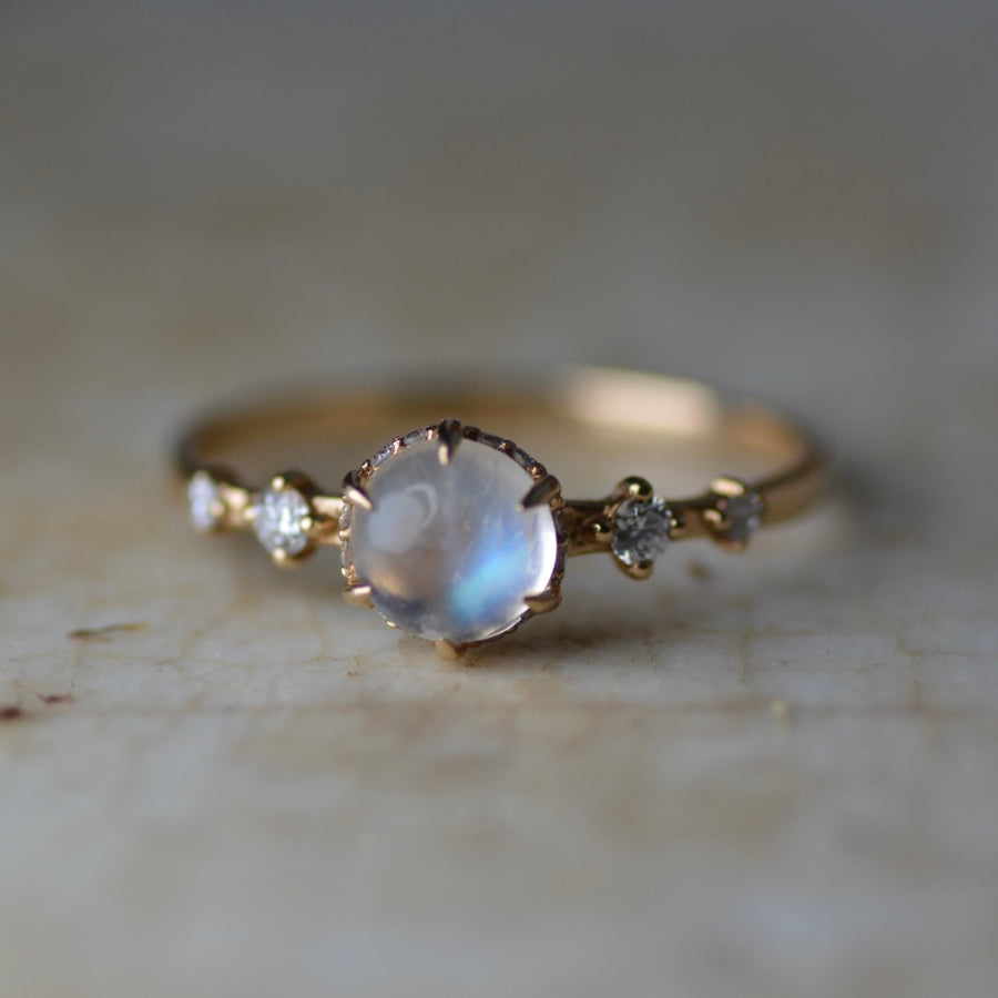 30% OFF | Asteria Band - Moonstone / Yellow Gold / Size 7 / Ready to Ship