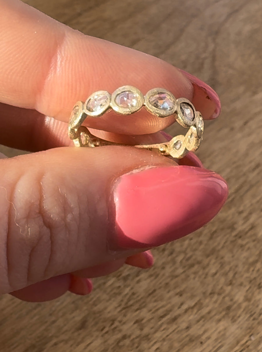 Diamond Rosecut Eternity Ring - Yellow Gold / Size 7.5