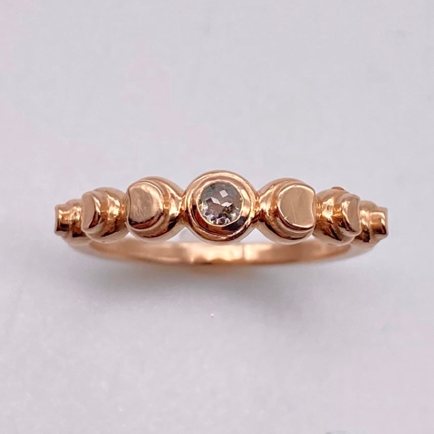 Moon Phases Ring - Diamond Rosecut