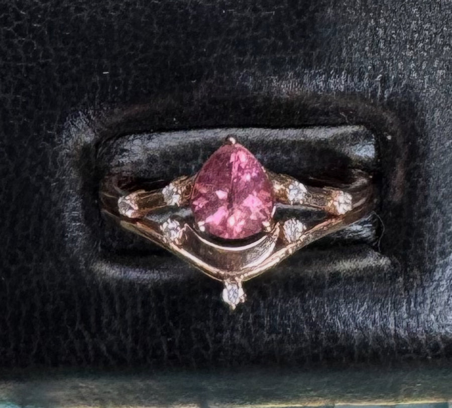 Luna Wedding Set - Pink Tourmaline / Size 7