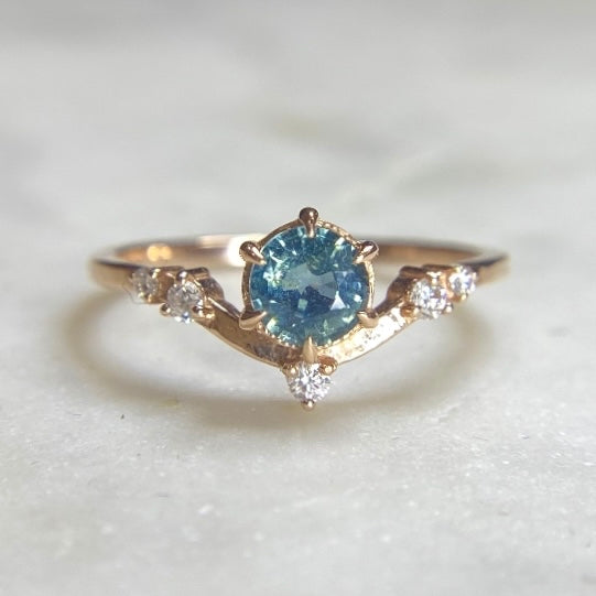 Hera Engagement Ring - Dark Blue Sapphire