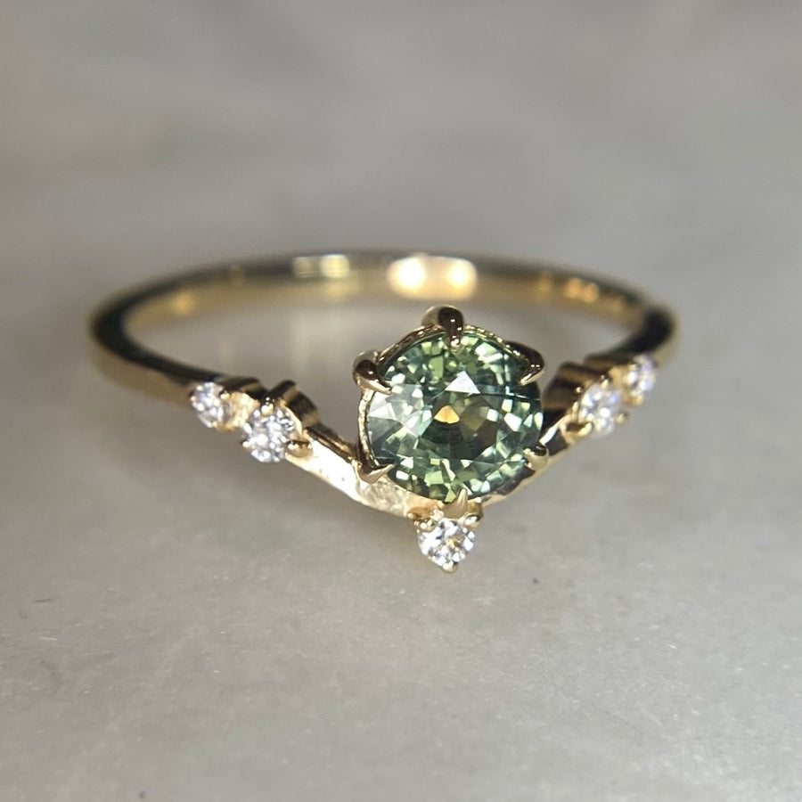 Hera Engagement Ring - Green Sapphire