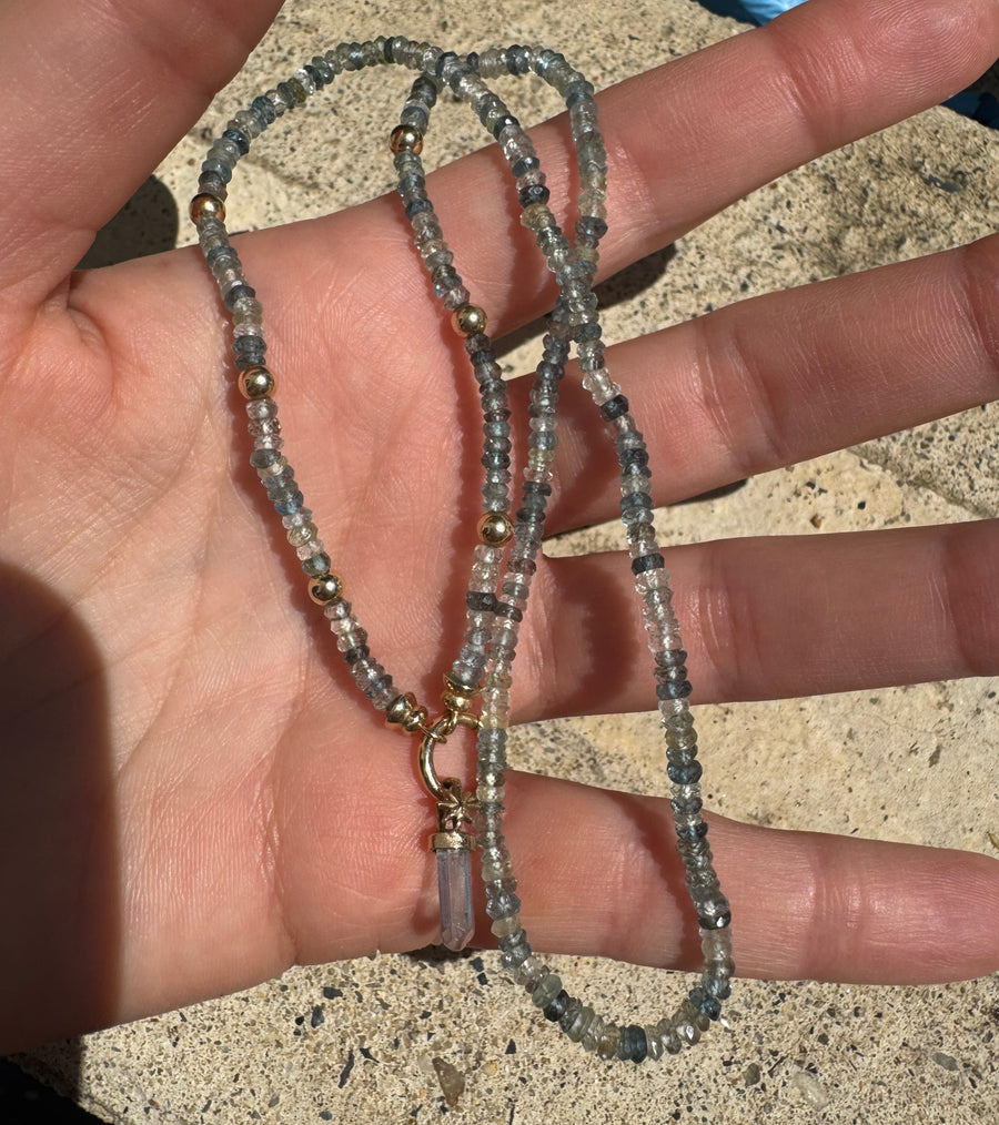 Faceted Grandidierite Strand