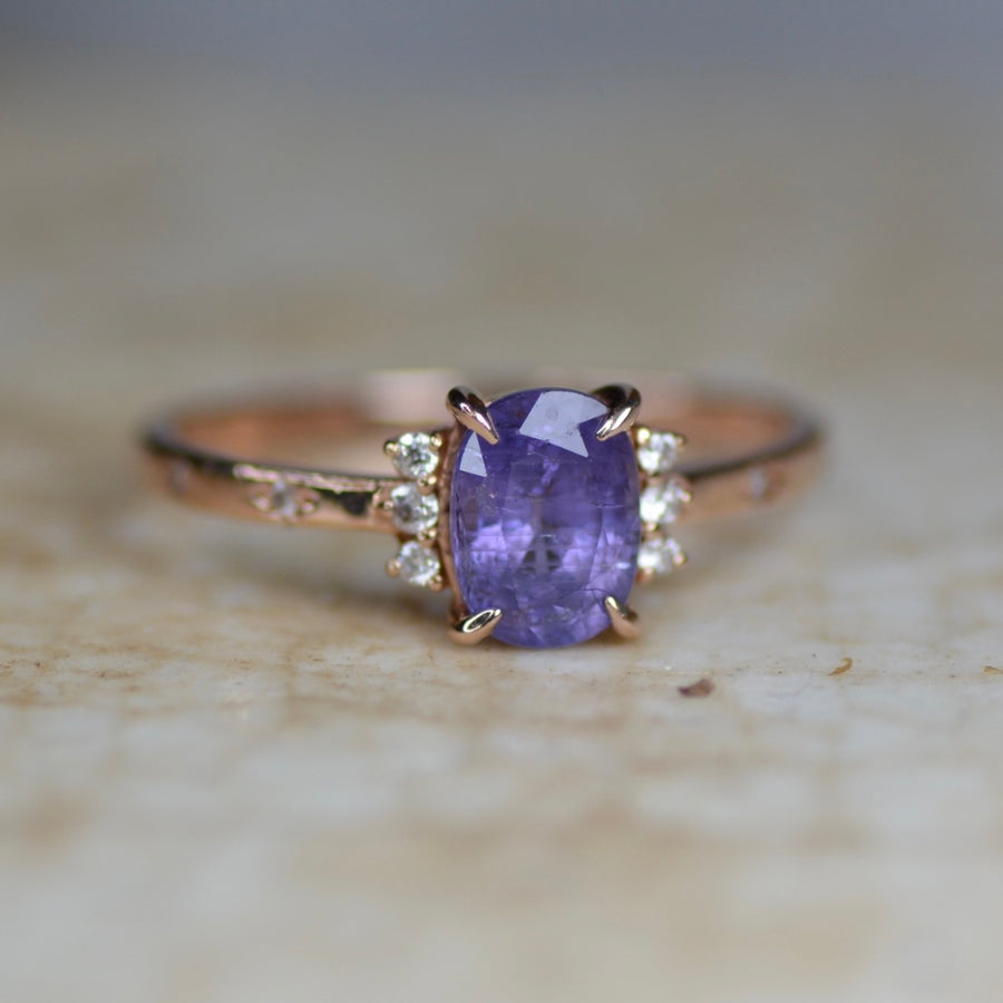 Stella Ring - Purple Sapphire / Rose Gold / Size 7