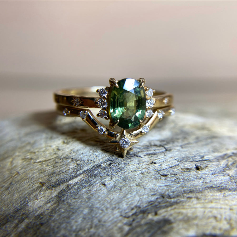 Stella Wedding Set - Green Sapphire