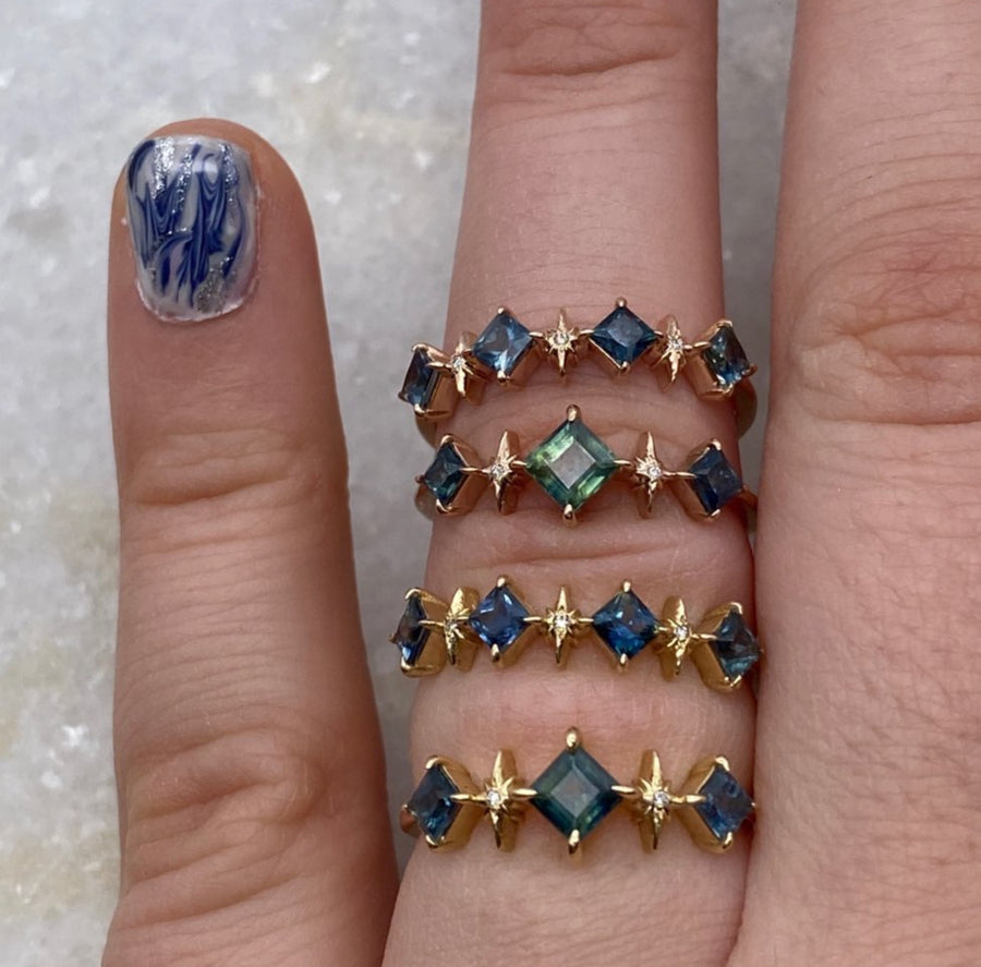 3 Sapphire Aurora Ring - Yellow Gold / MADE TO ORDER