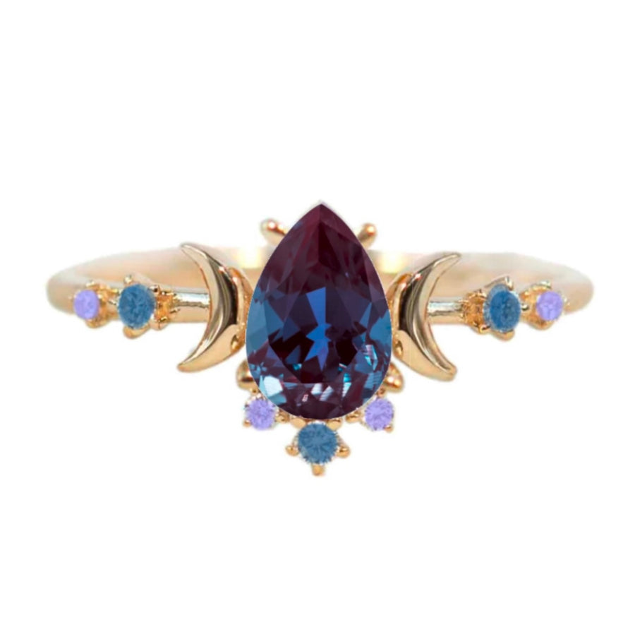 Custom Alexandrite Crescent Ring - Deposit