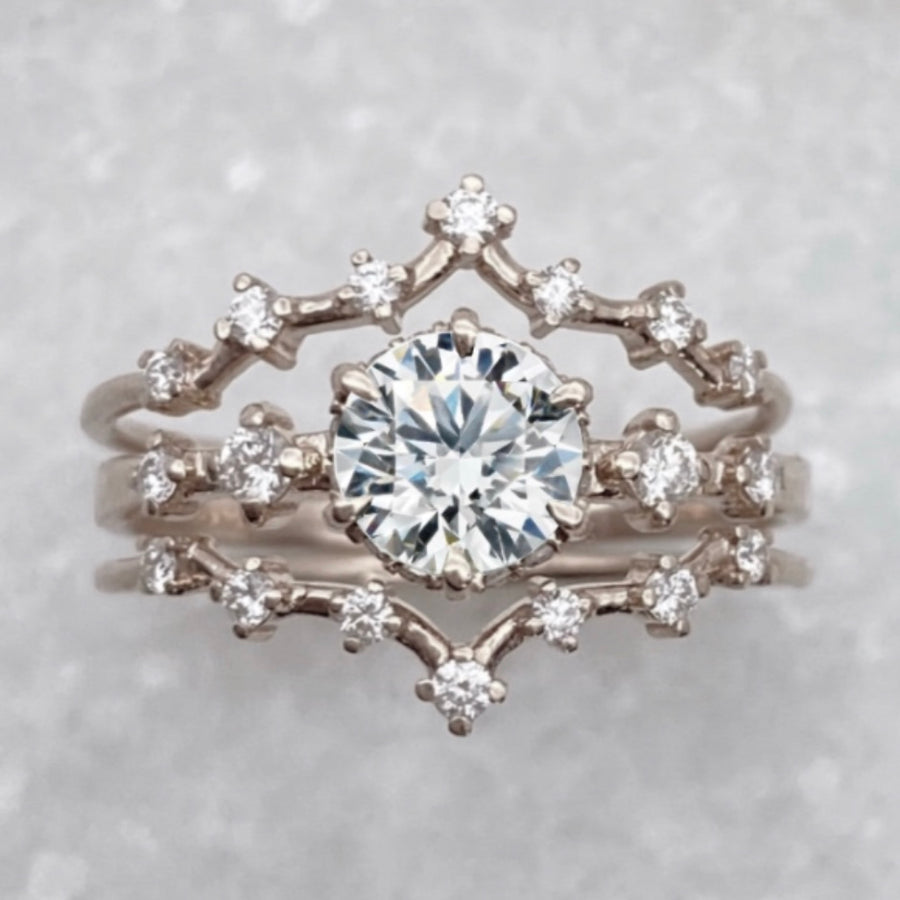 Custom Diamond Asteria Set - 14K White Gold