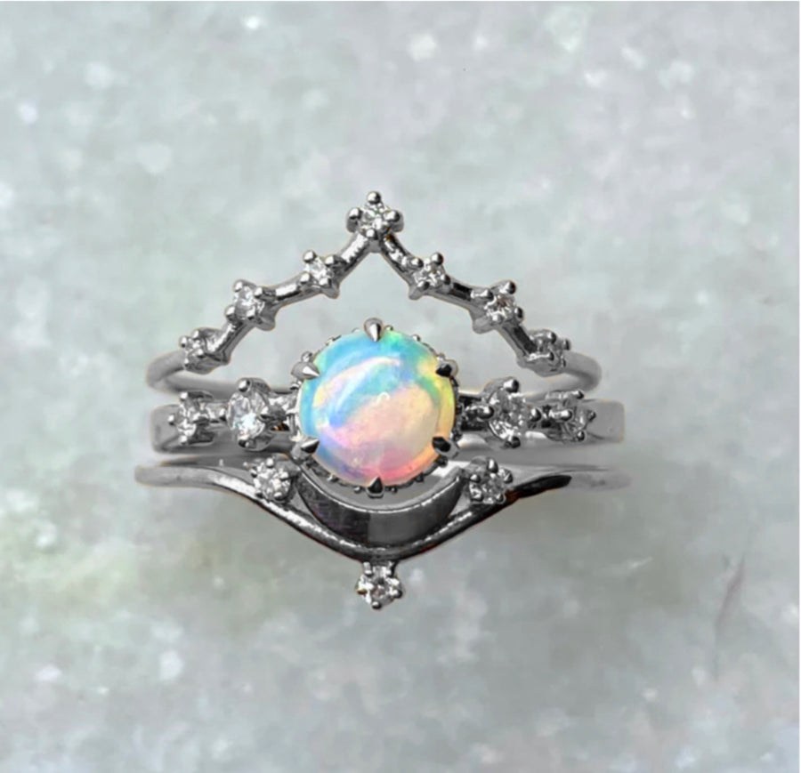 Opal Luna Asteria Wedding Set