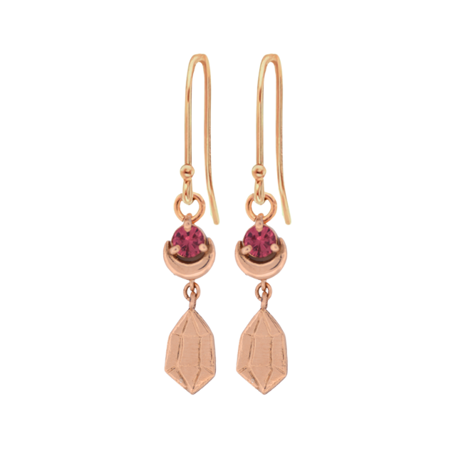 Pink Crystal Earring Drops