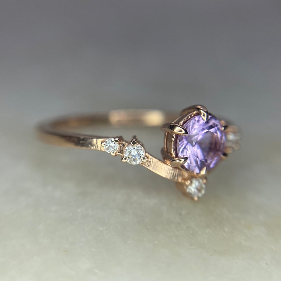 Hera Engagement Ring - Purple Sapphire / Rose Gold / Size 7