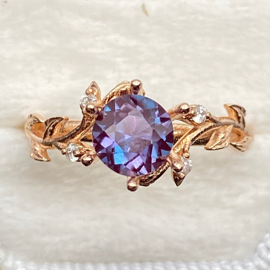 Elvina Engagement Ring - Lab Alexandrite / Made to Order