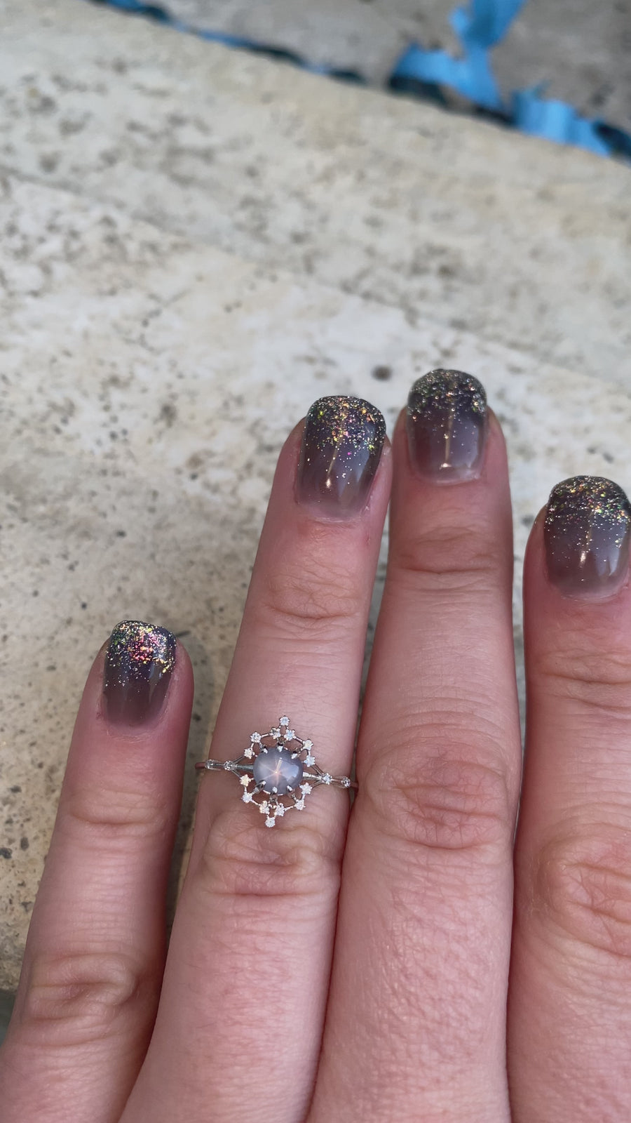 Star Sapphire Iris Rainbow Ring