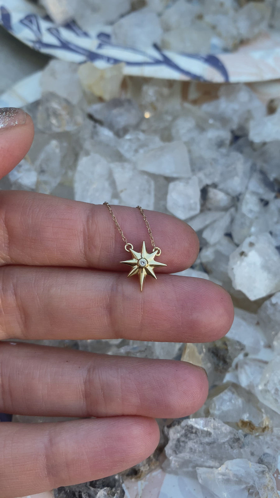 10K Diamond Starburst Necklace
