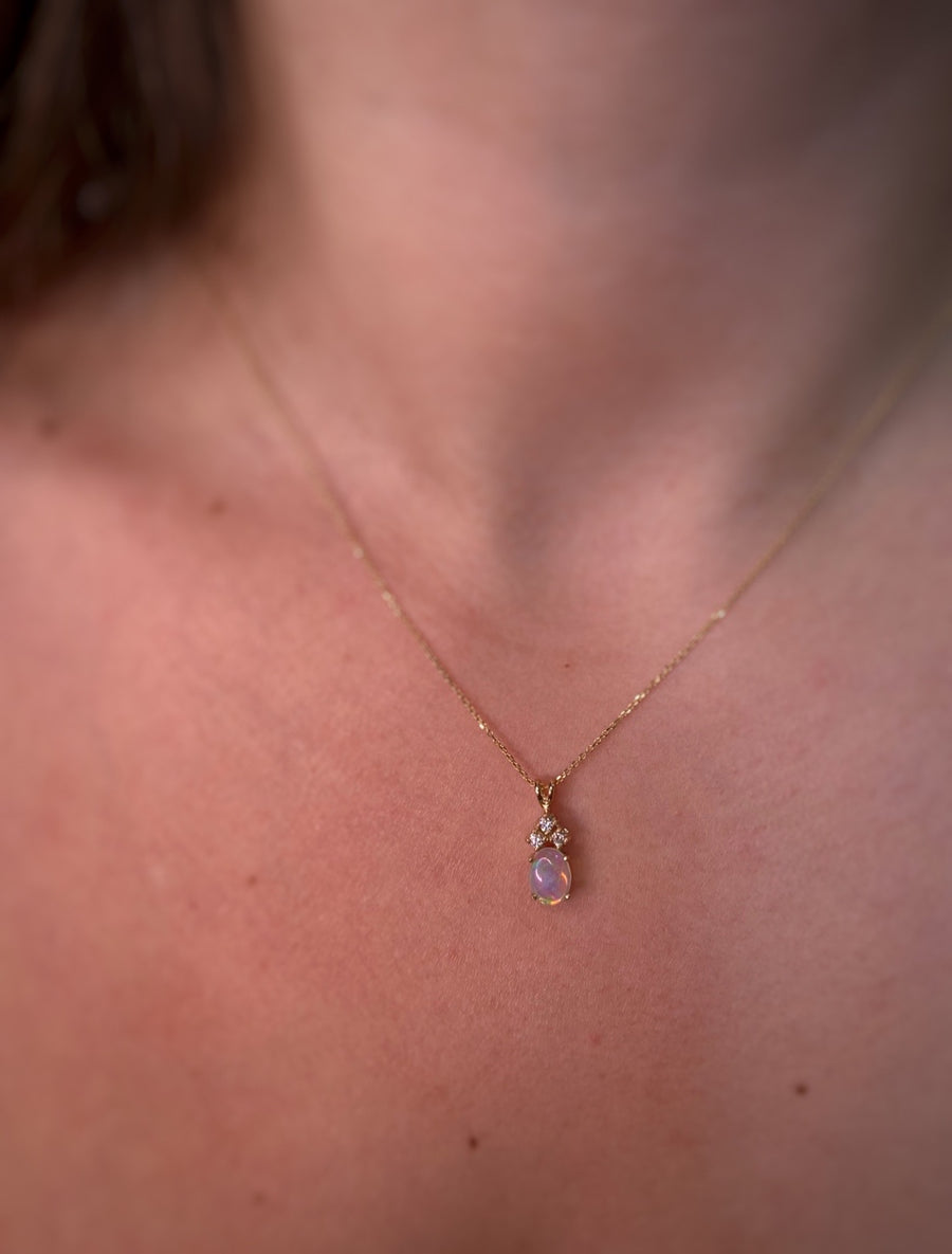 Opal Diamond Necklace
