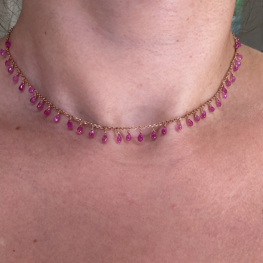 Pink Sapphire Necklace / MADE TO ORDER