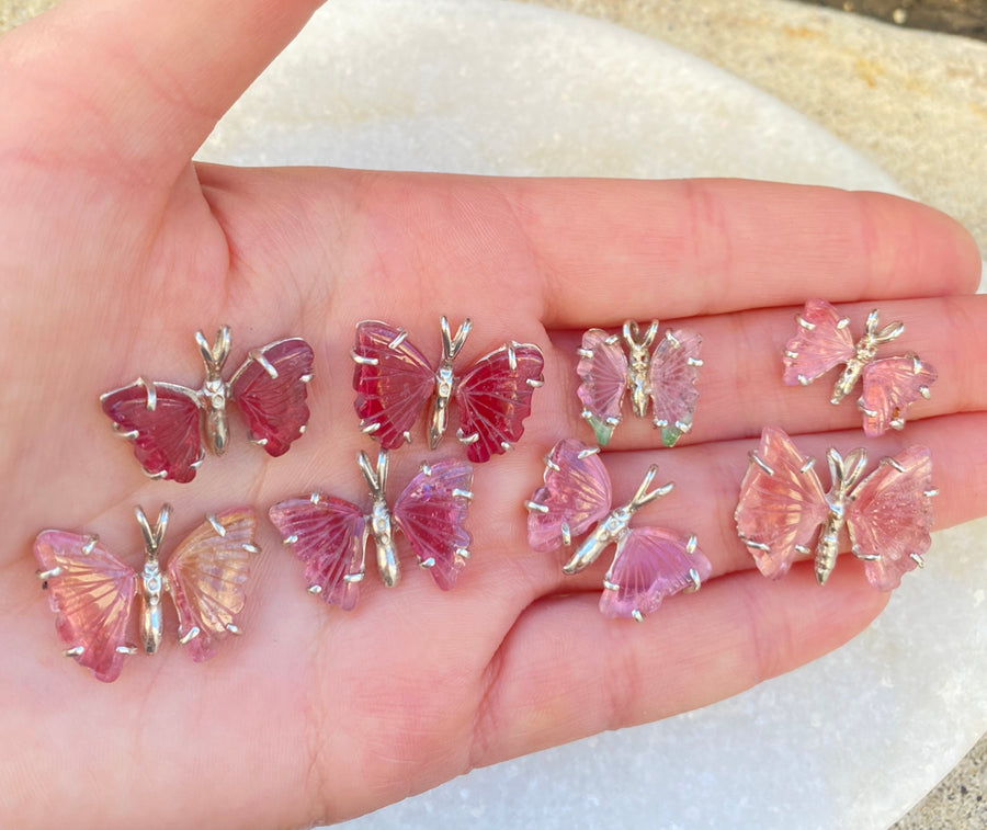 Pink Tourmaline Butterfly Necklace - 5 Left! 20% off