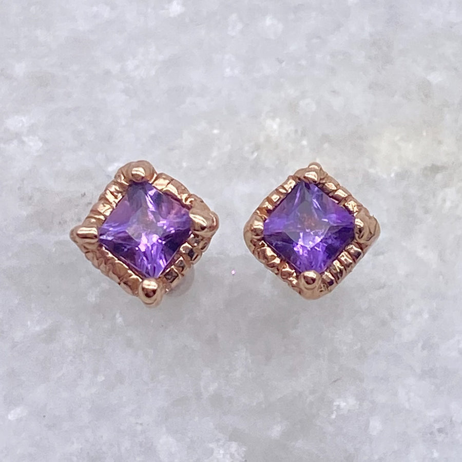 Amethyst Princess Studs /  MADE TO ORDER