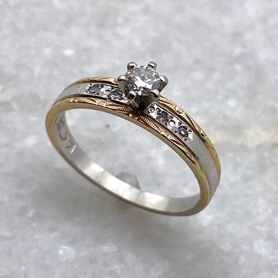 Vintage Diamond Engagement Ring - Size 6.5