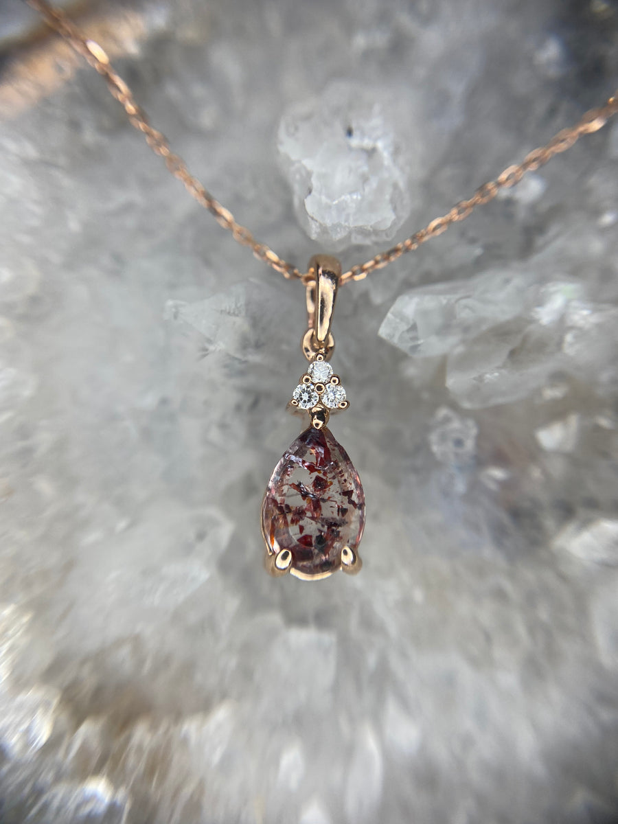 Mini Fire Quartz Diamond Necklace *discounted*