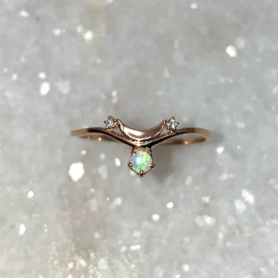 Opal Crescent Ring / MADE TO ORDER