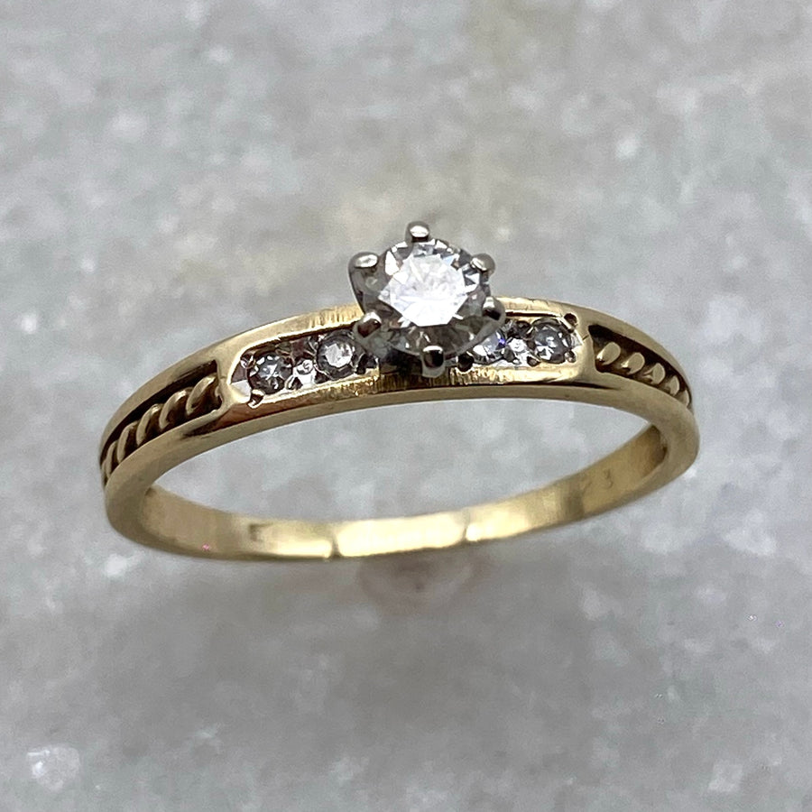 Vintage Diamond Engagement Ring - Size 7.5