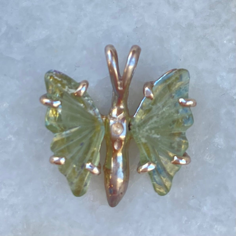 Green/Teal Tourmaline Butterfly Necklace - Sold Out
