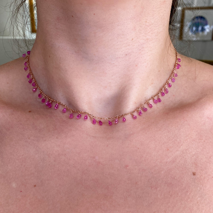 Pink Sapphire Necklace / MADE TO ORDER