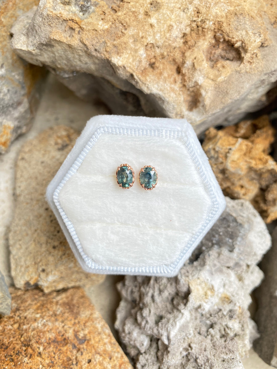 Ocean Sapphire Studs – Magick Alchemy - Main Image