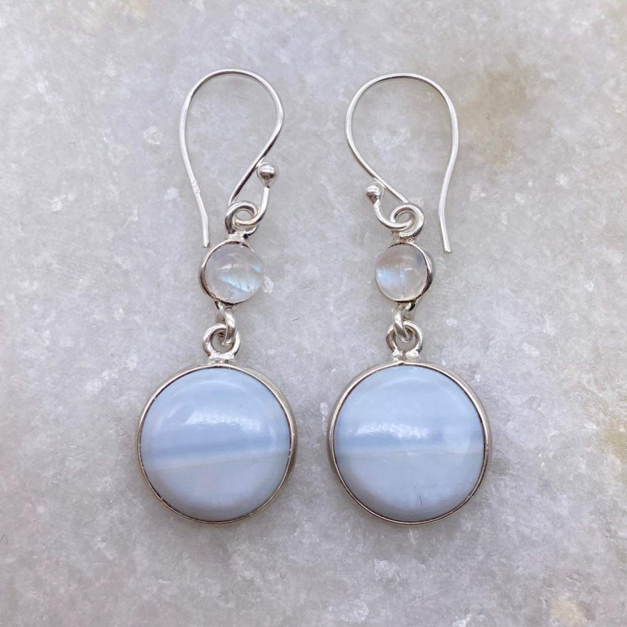 Owyhee Opal + Moonstone Earrings