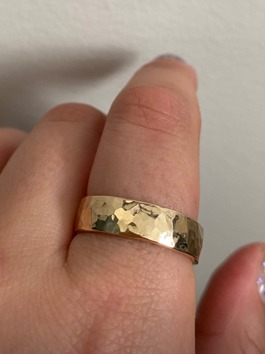 Hammered Wedding Band / MADE TO ORDER