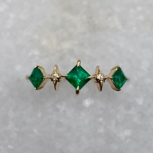 3 Emerald Aurora Ring / MADE TO ORDER