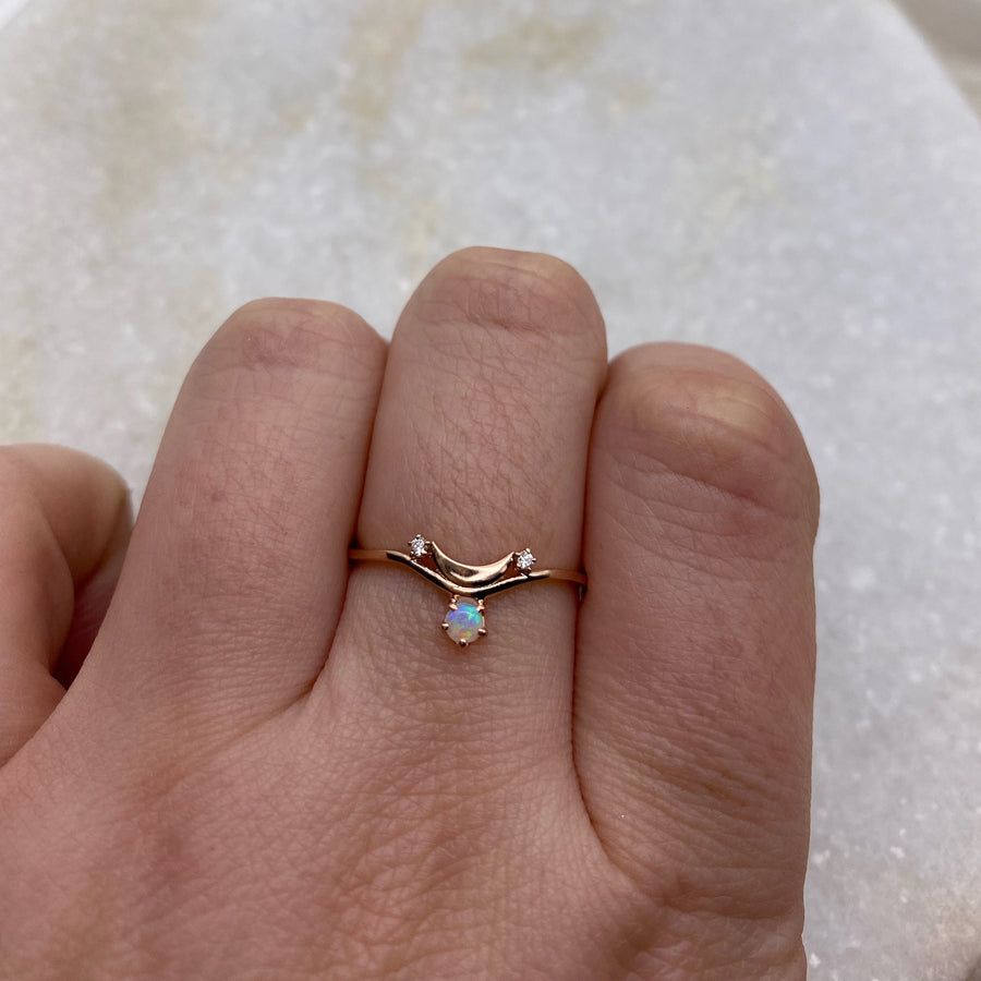 Opal Crescent Ring / MADE TO ORDER