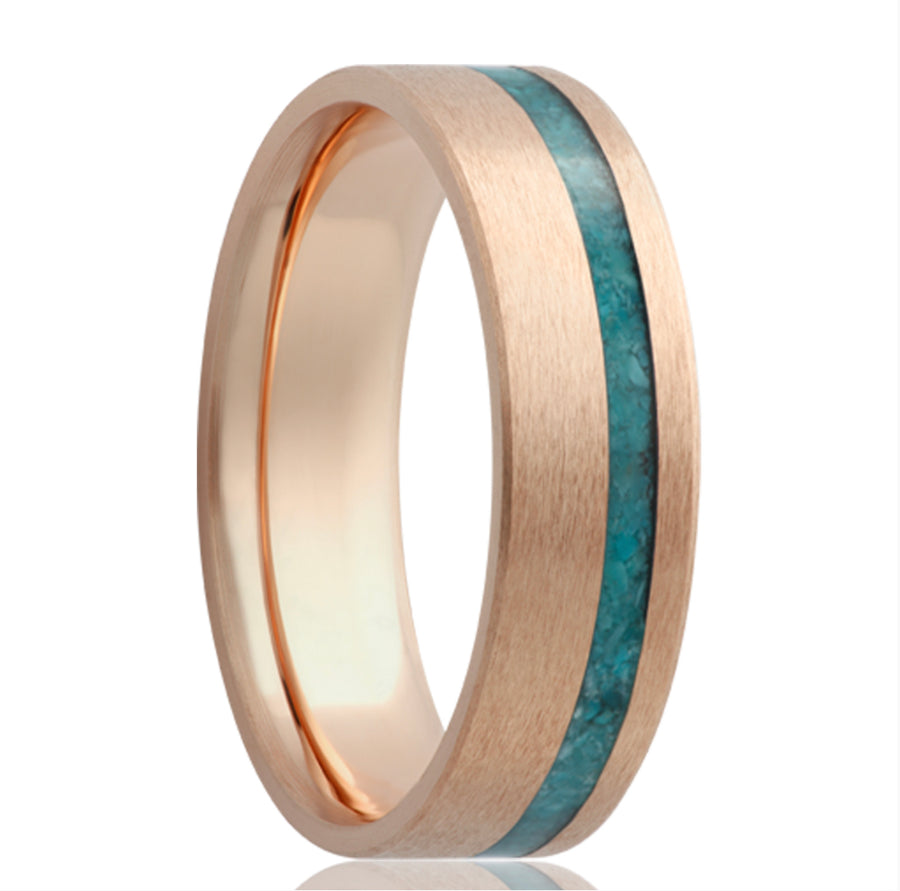 Rose Gold Turquoise Inlay Band