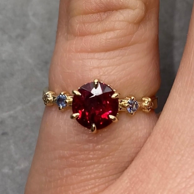 Garnet Sapphire Asteria Ring / Made to Order