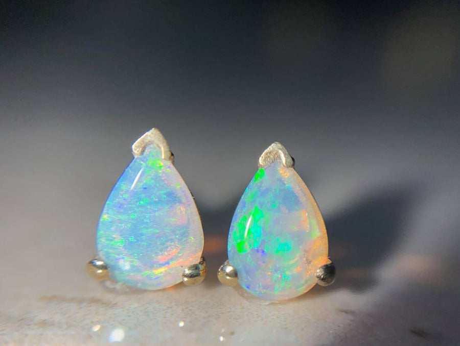 Opal Studs - Pear - Magick Alchemy